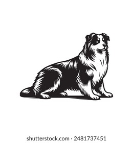 Australian Shepard vector logo silhouette design 