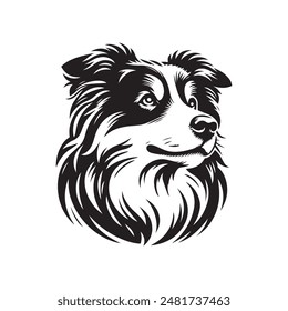 Australian Shepard vector logo silhouette design 
