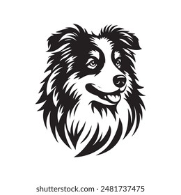 Australian Shepard vector logo silhouette design 