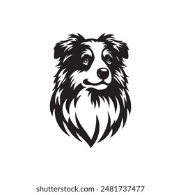 Australian Shepard vector logo silhouette design 