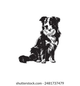 Australian Shepard vector logo silhouette design 