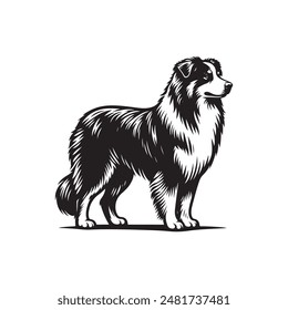 Australian Shepard vector logo silhouette design 