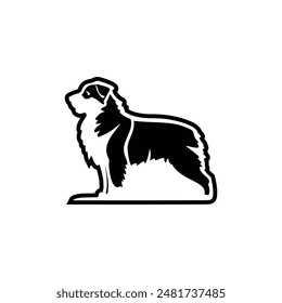 Australian Shepard vector logo silhouette design 