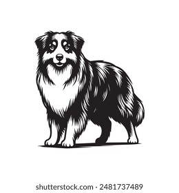 Australian Shepard vector logo silhouette design 