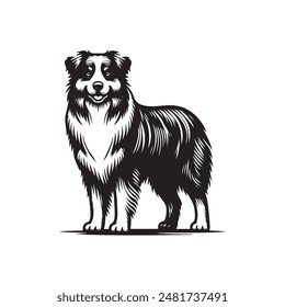 Australian Shepard vector logo silhouette design 