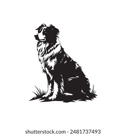 Australian Shepard vector logo silhouette design 