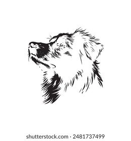 Australian Shepard vector logo silhouette design 