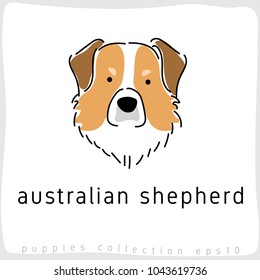 Australian Shepherd : Dog Breed Collection : Vector Illustration