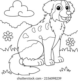 Australian Shepherd Dog Coloring Page For Kids