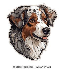 Australian Shepherd Dog Flat Icon Isolated On White Background