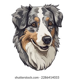 Australian Shepherd Dog Flat Icon Isolated On White Background