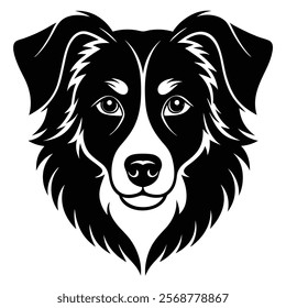 Australian shepherd dog head vector silhouette