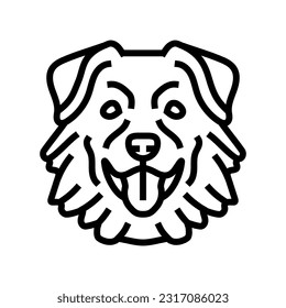 australian shepherd dog puppy pet line icon vector. australian shepherd dog puppy pet sign. isolated contour symbol black illustration