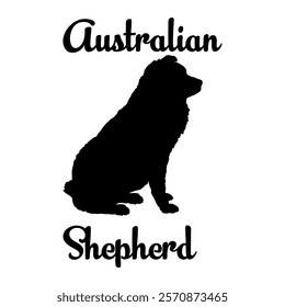 Australian Shepherd dog silhouette, dog breeds, logo, vector, silhouette,  animal, illustration, icon, sign, design, black, symbol, pet, love
