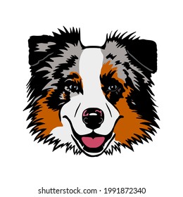 Australian shepherd dog. Vector clipart illustration. For printing and sublimation svg