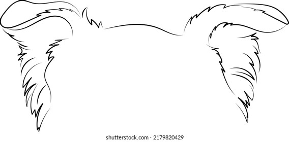 Australian Shepherd ears Vector drawing of a pet. Tattoo