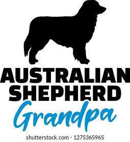 Australian Shepherd Grandpa Silhouette Black