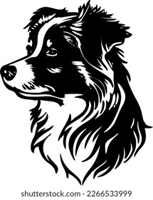 Logo de la cabeza del perro, ilustración vectorial, color negro.