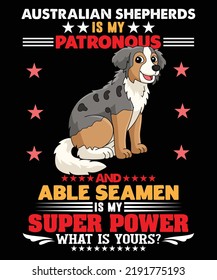 Diseño de camiseta personalizada de vectores de perro de pastores australianos