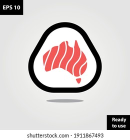 Australian sushi roll restaurant logo company, logo vector template design. Ready to use, easy for edit.