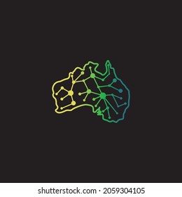 AUSTRALIAN TECHNOLOGY LOGO VECTOR SYMBOL ICON ILLUSTRATION MODERN DESIGN