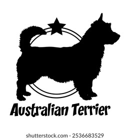 Australian Terrier dog silhouette,  dog, dog breeds, logo, vector, silhouette, logo design, animal, illustration, icon, sign, design, black,  symbol, pet