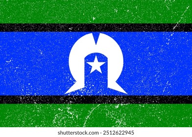 Símbolo nacional australiano da Ilha do Estreito de Torres. Bandeira da Torres Australiana é um símbolo de sinal.