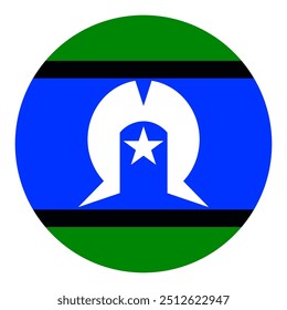 Símbolo nacional australiano de los isleños del estrecho de Torres. Bandera de la australiana Torres es un símbolo de signo.