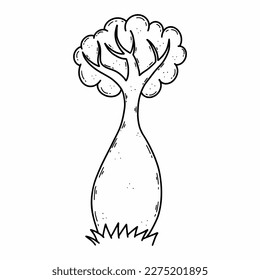 An Australian tree. Vector doodle illustration. Sketch. Nature.