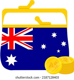 Australian vector hand drawn flag, Australian dollar