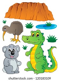 Australian wildlife fauna set 3 - vector illustration.