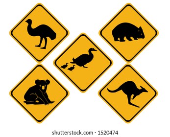 Australian wildlife road signs