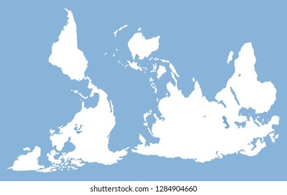 Australian World Map Inverted Map Worldvector Stock Vector (Royalty ...