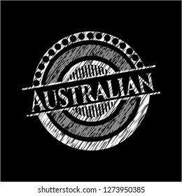 Australian written with chalkboard texture