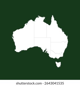Australia's Landmass Vector With green Background