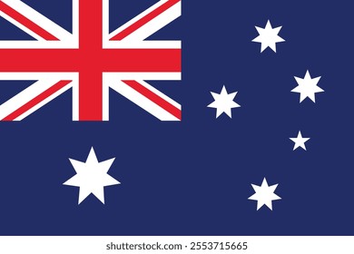 Australia's national flag. A rectangular Australia flag icon vector illustration. Standard Size.