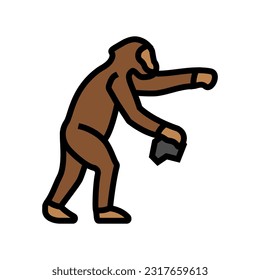 australopithecus human evolution color icon vector. australopithecus human evolution sign. isolated symbol illustration