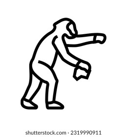 australopithecus human evolution line icon vector. australopithecus human evolution sign. isolated contour symbol black illustration