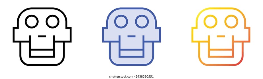 australopithecus icon. Linear, Blue Fill and Gradient Style Design Isolated On White Background