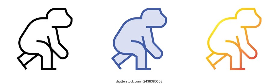 australopithecus icon. Linear, Blue Fill and Gradient Style Design Isolated On White Background