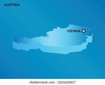 Österreich 3D Isometrische Karte mit Capital Mark Vienna Vektorgrafik Design