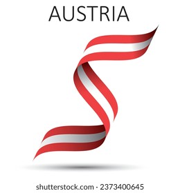 Austria 3d national flag vector illustration of standard size waving like fabric