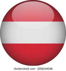 Austria 3D Rounded Country Flag Icon