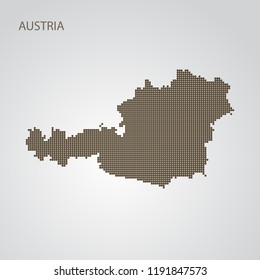 AUSTRIA. Abstract map of black dots on a gray background. Vector illustration.