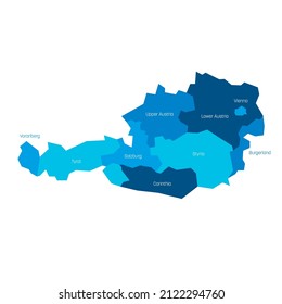Austria - administrative map of states