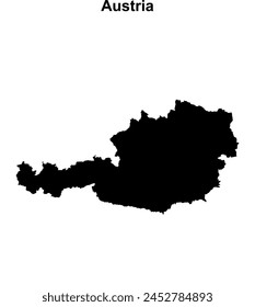 Diseño del mapa esquemático en blanco de Austria
