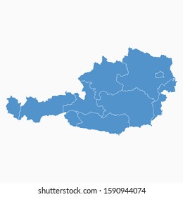 Austria Blue Map On White Background Austria Modern Icon Map Austria Simple Vector illustration EPS10