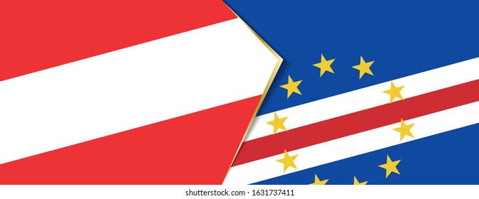 Austria and Cape Verde flags, two vector flags symbol of relationship or confrontation.