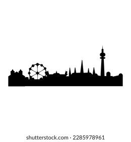 Austria, capital, city of Vienna, silhouette.