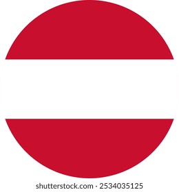 Austria Circle Flag, Circle Flag of Austria, Vector Images